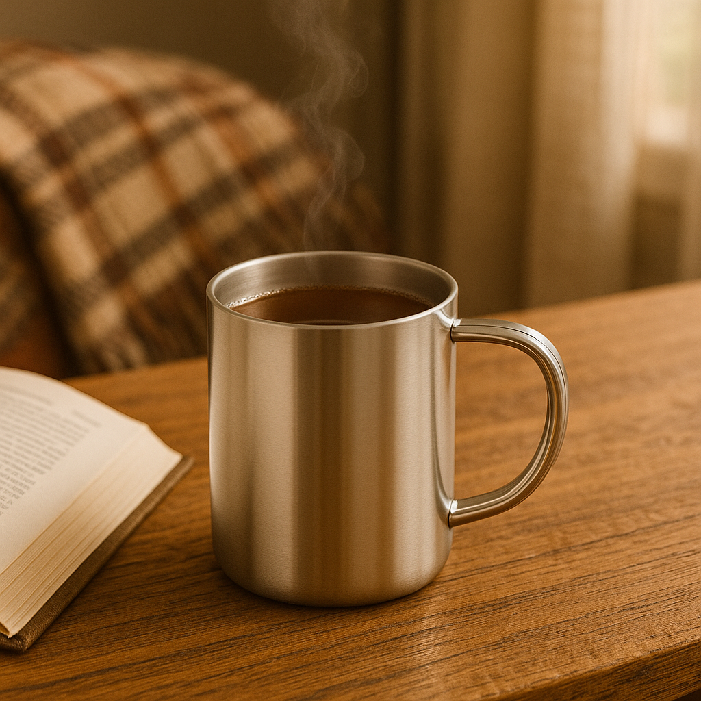 RVS Koffiemok met Deksel – 350ml