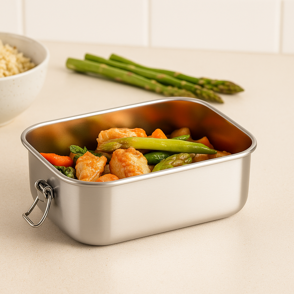 My Green Deal – RVS Lunchbox 550ml – RVS Fruitbakje kinderen & volwassenen – Snackbox, Boterhammentrommel & Meal Prep Bakje – Duurzaam & Lekvrij