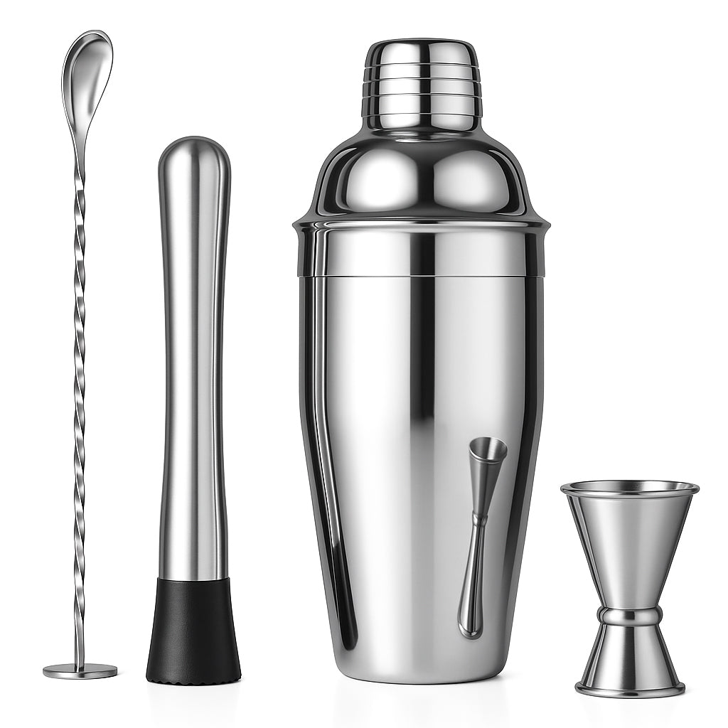 RVS cocktailshaker set met accessoires