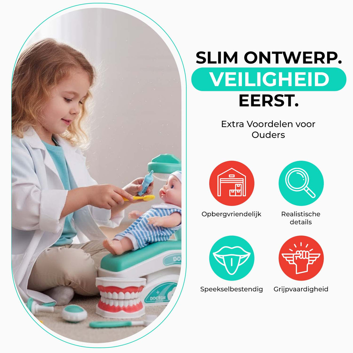 My Green Deal - Tandarts Speelgoed 29 Delig - Tandarts Speelset Kinderen - Dokterset Speelgoed