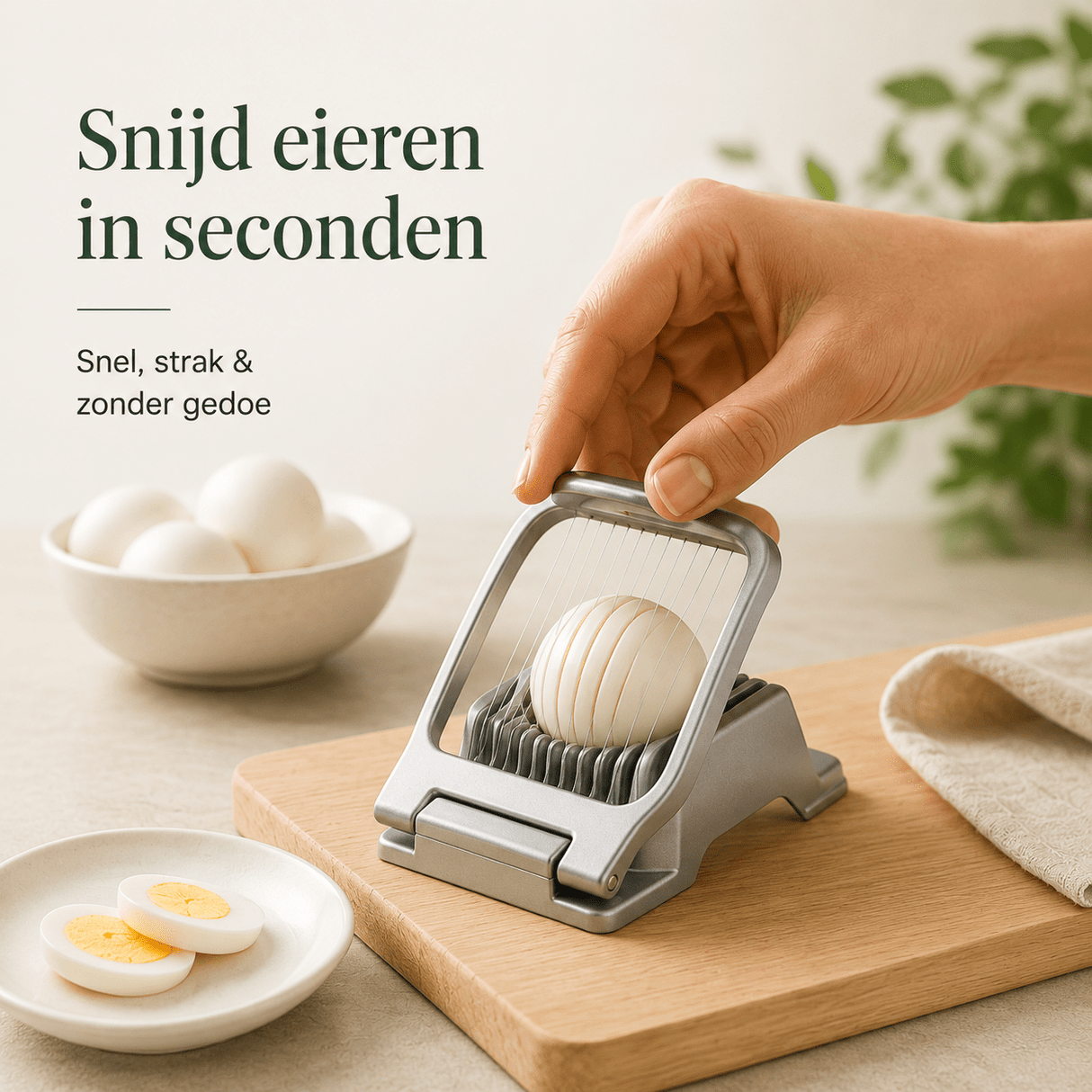 RVS Eier - en Mozzarellasnijder - My Green Deal