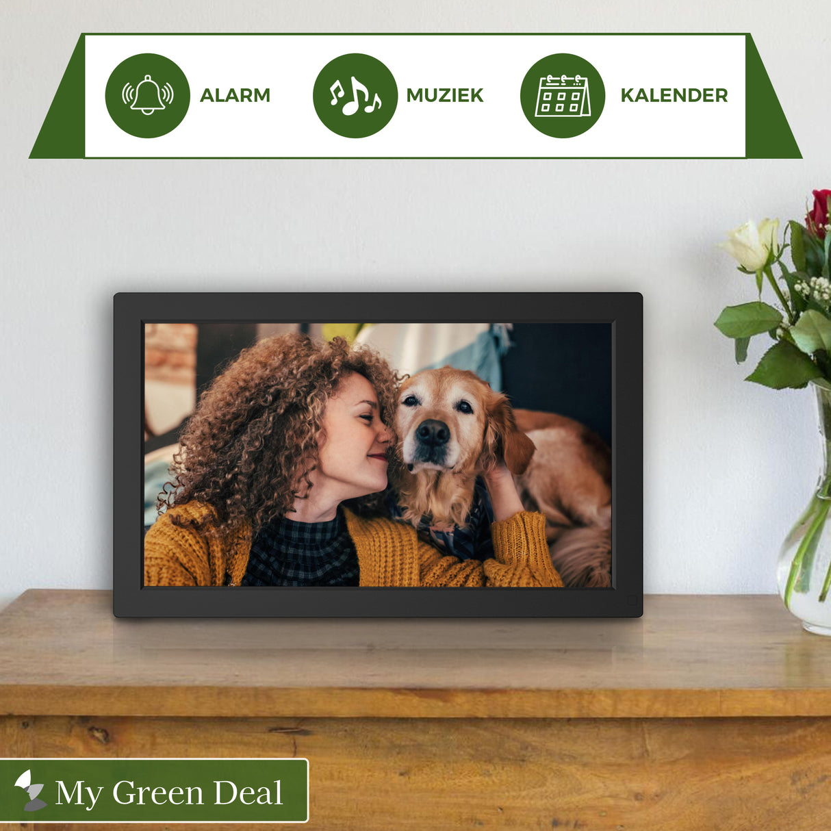 My Green Deal-Digitale fotolijst-15.6 inch-Wifi-Frameo-32GB-