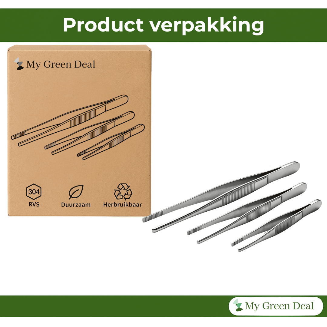 RVS keukenpincet set van 3 - My Green Deal