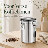 RVS Koffie Bewaarbus 1.8L Zilver - My Green Deal