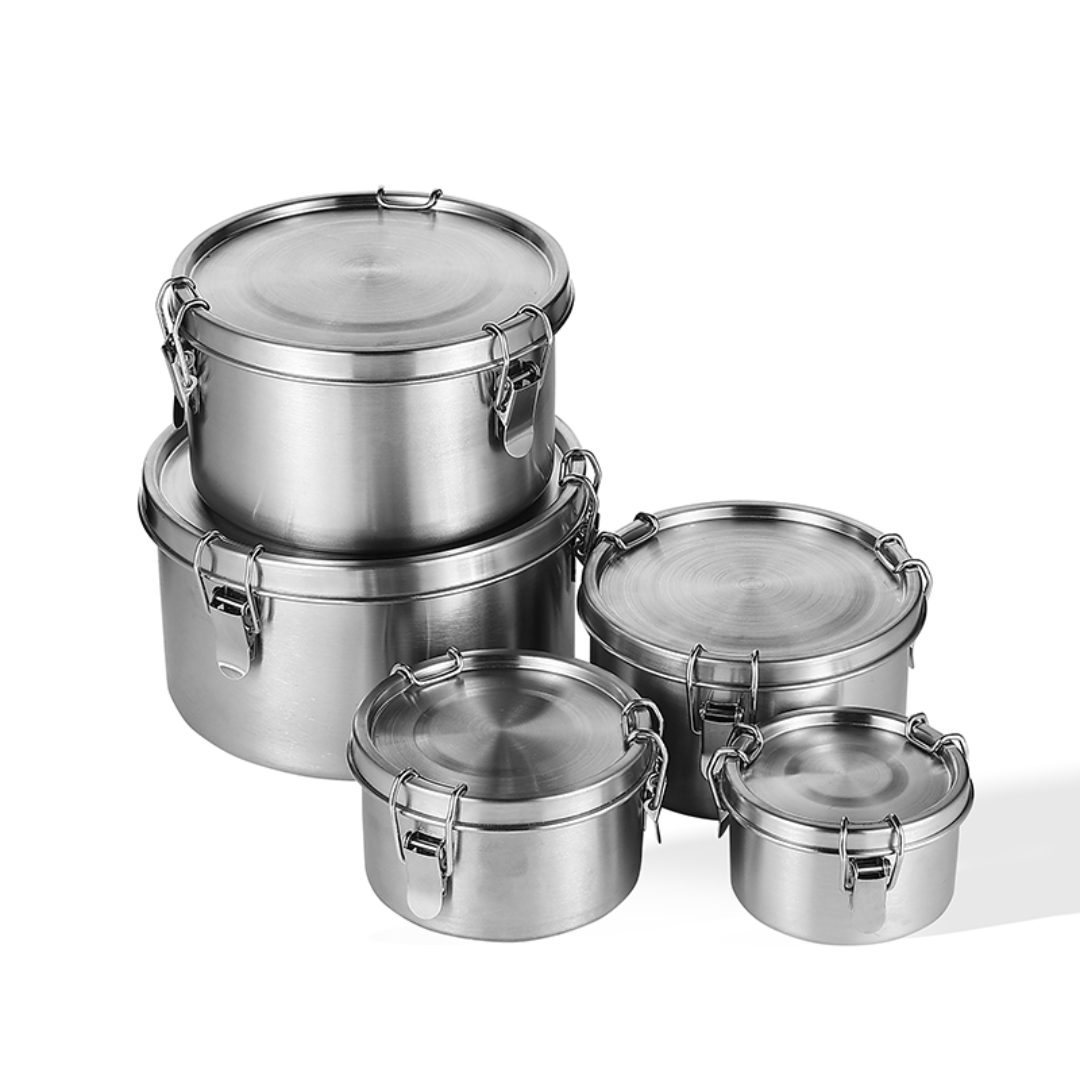 My Green Deal – RVS Ronde Lunchbox 780ml – Duurzame Broodtrommel & Snackbox – Fruitbakje Volwassenen & Kinderen – Meal Prep Bakje – Lekvrij & Herbruikbaar