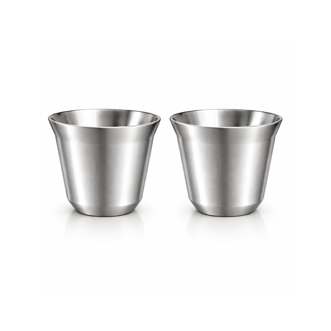RVS Espressokopjes set van 2 Zilver - 80 ml - My Green Deal