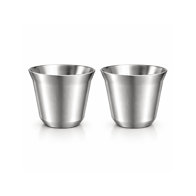 RVS Espressokopjes set van 2 Zilver - 80 ml - My Green Deal