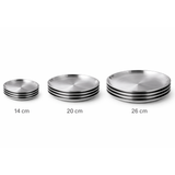 RVS Luxe Serveerborden Set – RVS Bordenset 14 cm, 20 cm & 26 cm