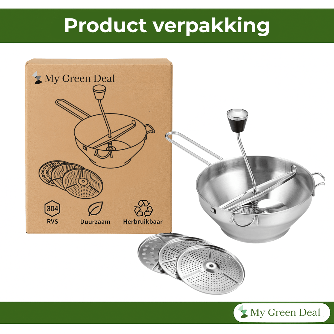 RVS Passeerzeef met 3 Schijven - My Green Deal
