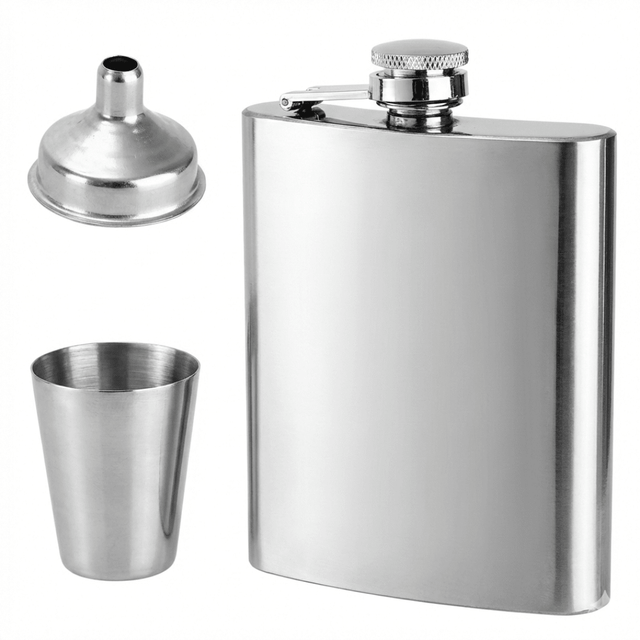 RVS Heuplfles 180ml met trechter - My Green Deal