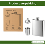 RVS Heuplfles 180ml met trechter - My Green Deal