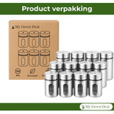 RVS Kruidenpotjes Set – 12 stuks - My Green Deal
