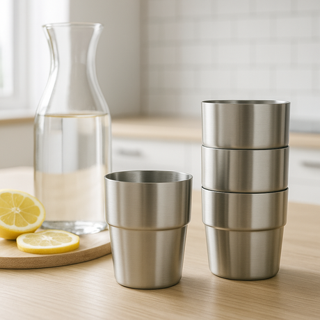 RVS Stapelbare Bekers - Set van 5