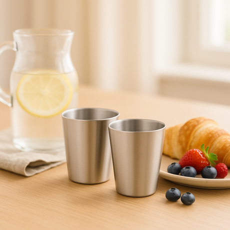 RVS Bekers Set 300ml – 5 stuks