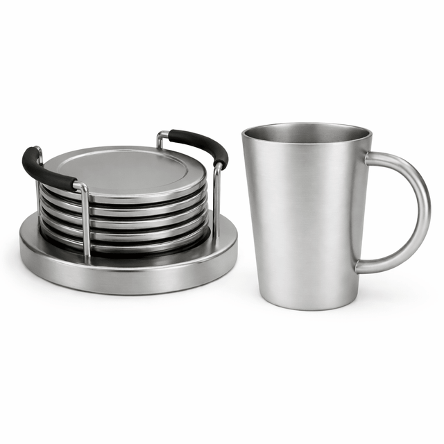 RVS Drinkset met Onderzetters - My Green Deal
