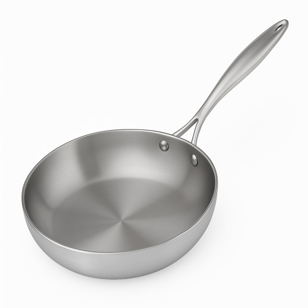 My Green Deal – RVS Koekenpan 30 cm – Roestvrijstalen Pan voor Bakken & Braden – Duurzame Inductie Koekenpan