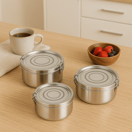 RVS Lunchbox rond– Set van 3 - My Green Deal