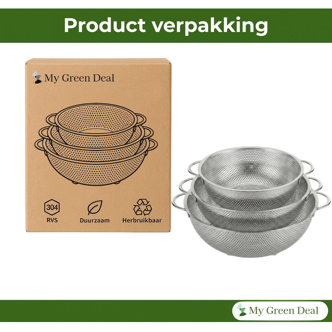 RVS Vergietset 3 stuks - My Green Deal