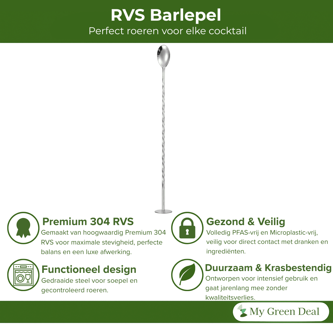 RVS Cocktail Barlepel - My Green Deal