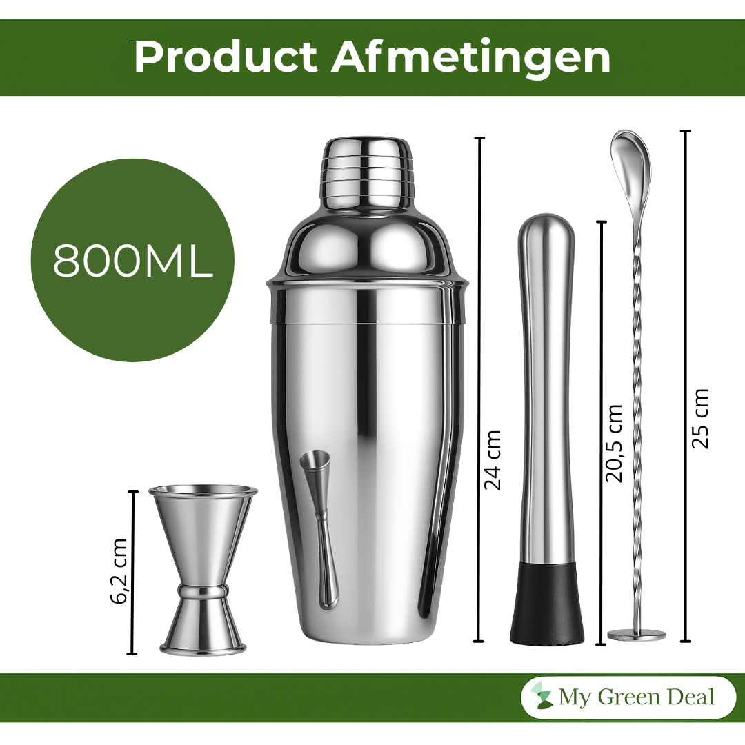 RVS Cocktailset (compleet)