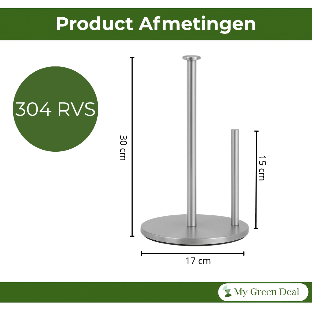 RVS Keukenrolhouder 30 cm - My Green Deal