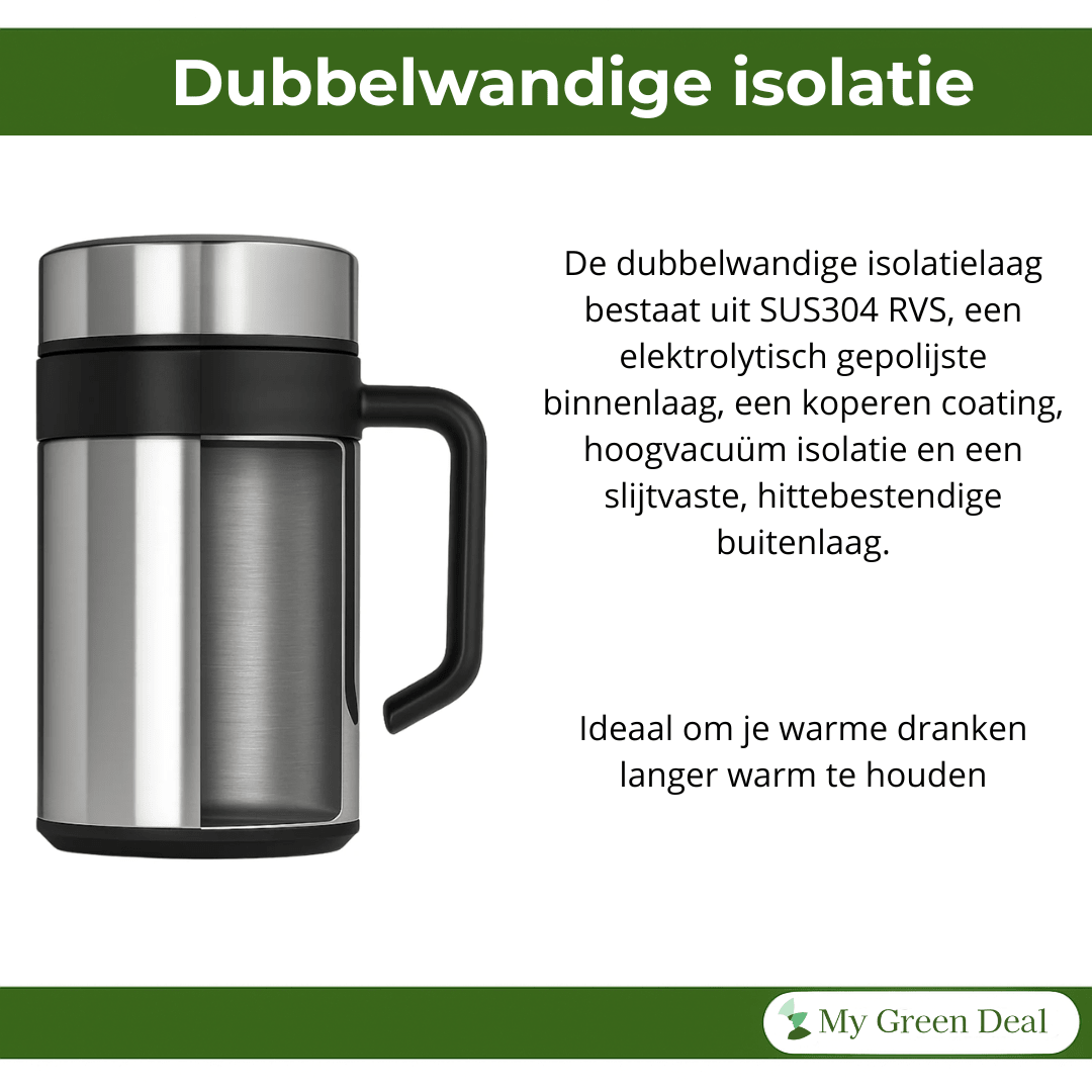 RVS Koffiebeker To Go – 400ml - My Green Deal