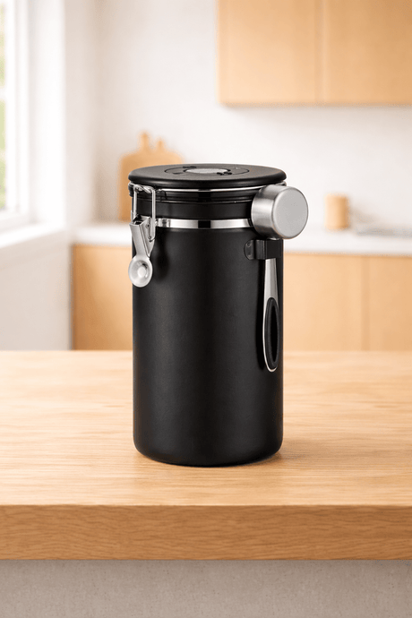 RVS Koffie Bewaarbus 1.8L Zwart - My Green Deal
