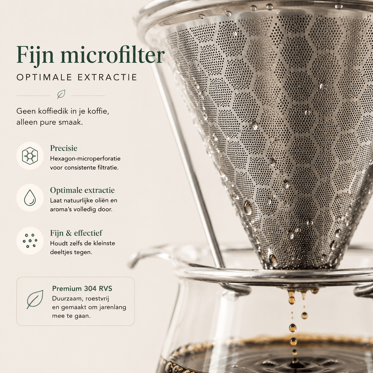 RVS Koffiefilter Herbruikbaar - My Green Deal