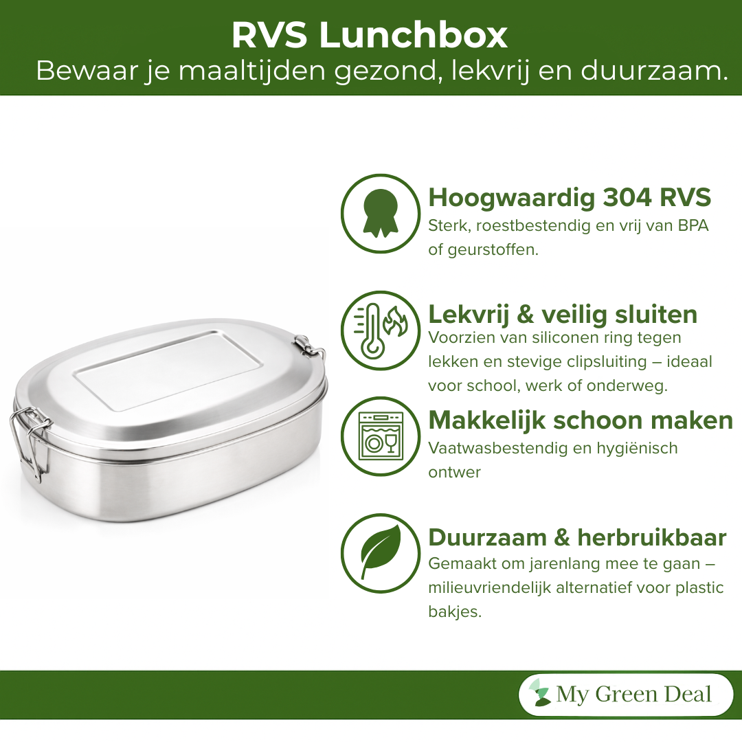 RVS lunchbox ovaal 500ml