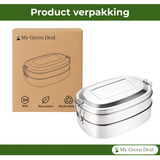 RVS Lunchbox Ovaal 2×500 ml