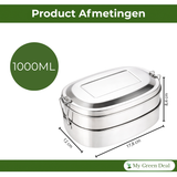 RVS Lunchbox Ovaal 2×500 ml