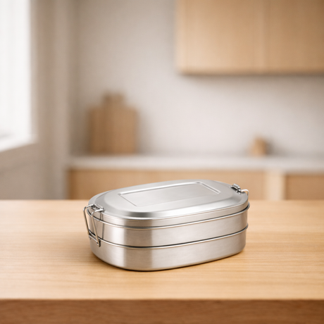 RVS Lunchbox Ovaal 2×500 ml