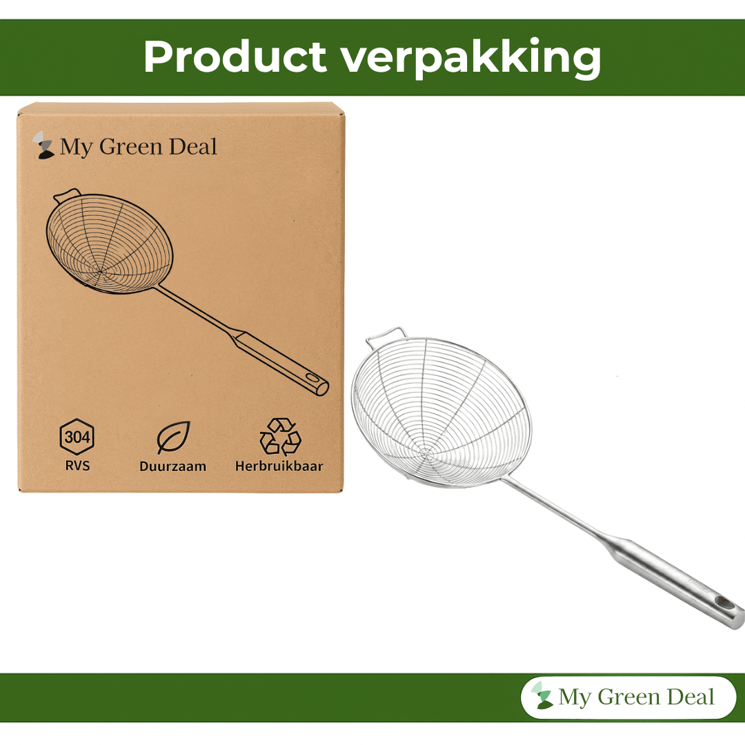RVS Skimmer Lepel 18 cm - My Green Deal