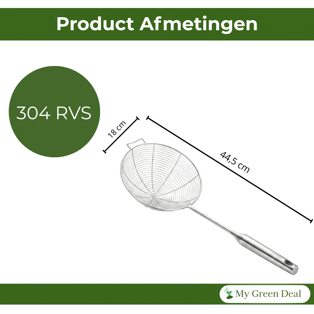 RVS Skimmer Lepel 18 cm - My Green Deal