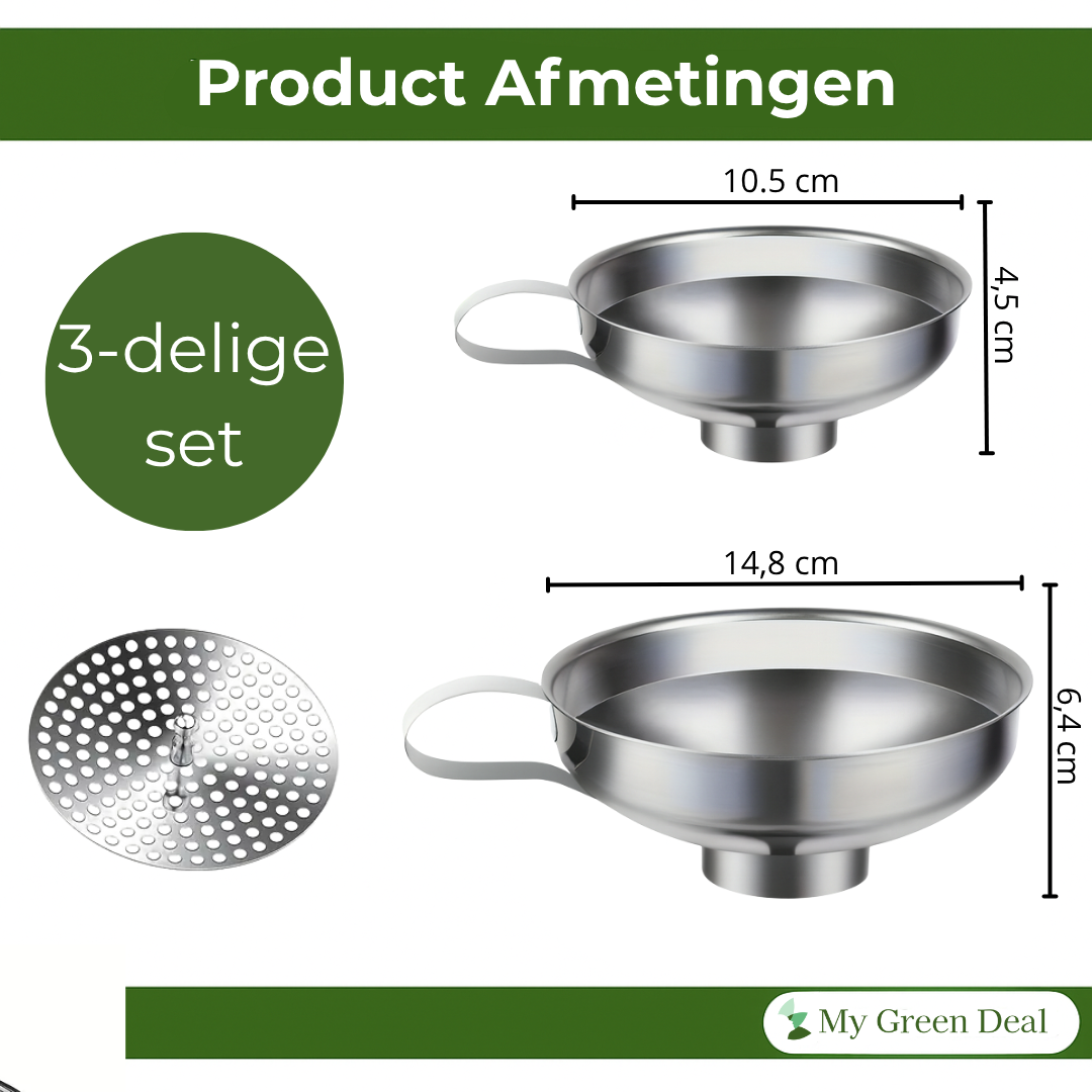 RVS Trechter Set met Zeef
