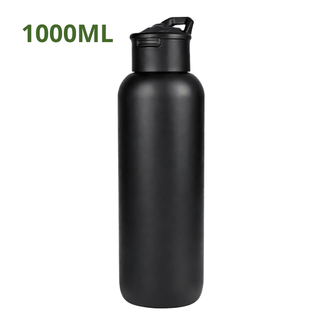 RVS bidon zwart 1000ml - My Green Deal