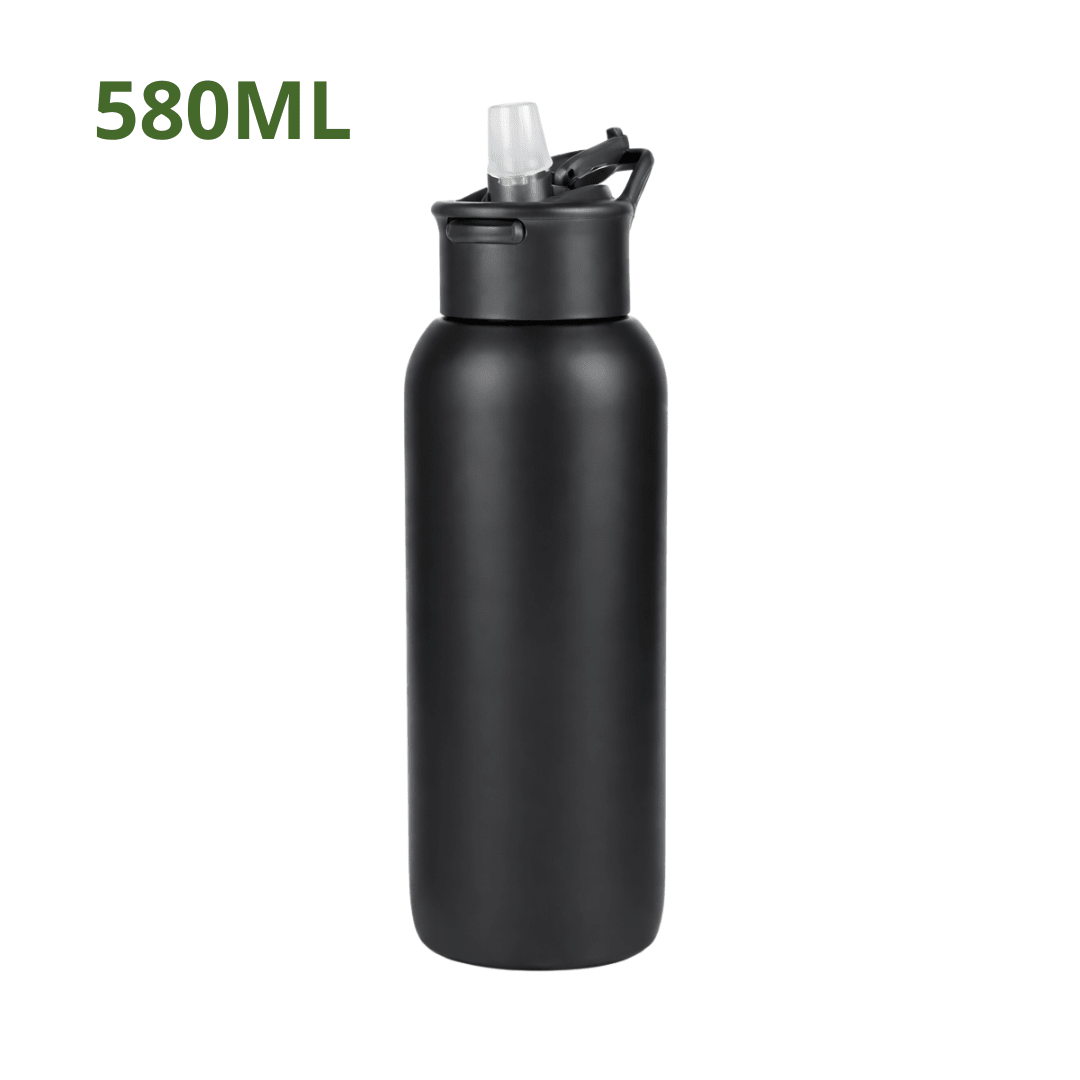 RVS bidon zwart 580ml - My Green Deal