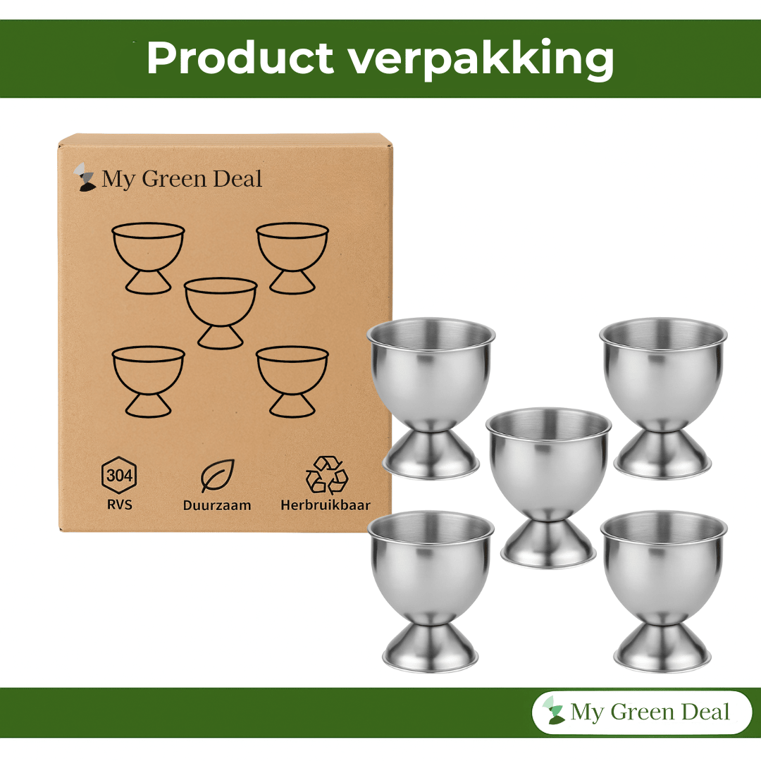 RVS Eierdopjes Set – 5 stuks - My Green Deal