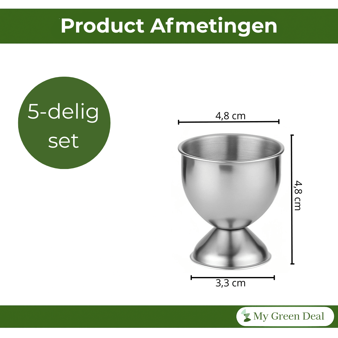 RVS Eierdopjes Set – 5 stuks - My Green Deal