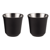 Retourdeal - RVS Espressokopjes dubbelwandig set van 2 Zwart - 80 ml - My Green Deal
