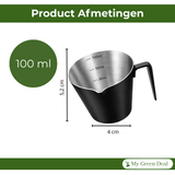 RVS Espresso Schenkkan Zwart - 100ml - My Green Deal