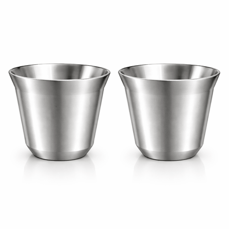 RVS Koffiebekers Zilver Set van 2 – 163 ml - My Green Deal