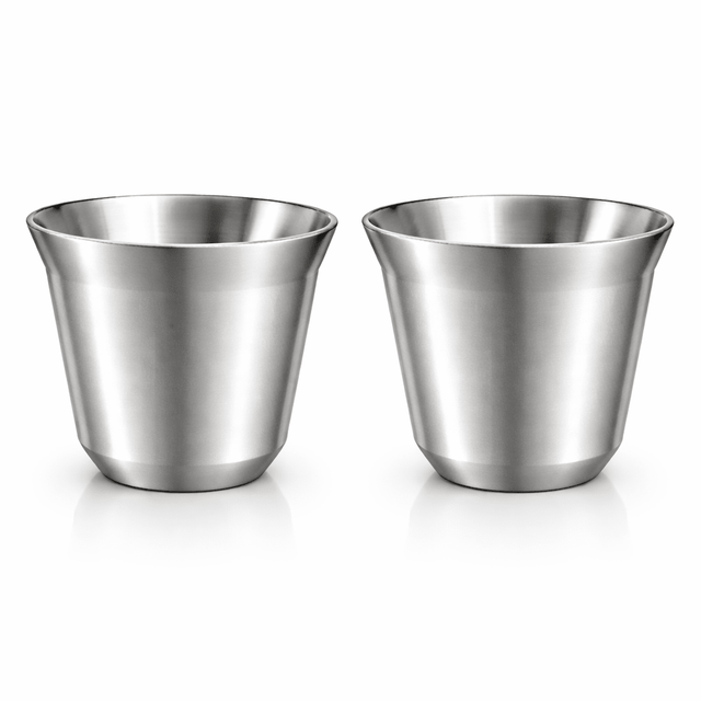 RVS Koffiebekers Zilver Set van 2 – 163 ml - My Green Deal