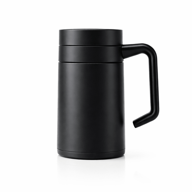 RVS koffiebeker to go 400ml Zwart - My Green Deal