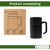 RVS koffiebeker to go 400ml Zwart - My Green Deal