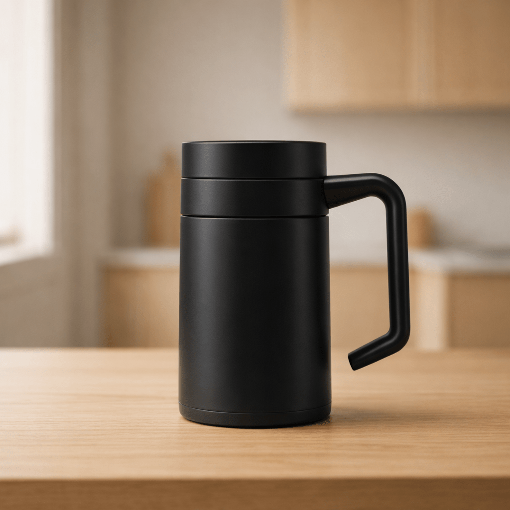 RVS koffiebeker to go 400ml Zwart - My Green Deal