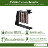 RVS koffieboonhouder zwart - My Green Deal