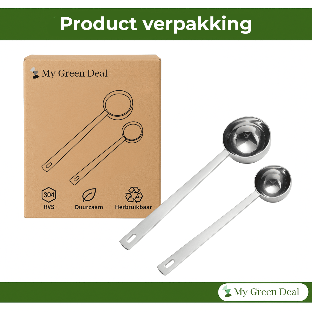 RVS Koffieschepjes Set – 2 stuks - My Green Deal