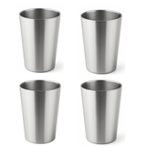 RVS langwerpige dubbelwandige Bekers 350ml– Set van 4 - My Green Deal