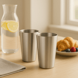 RVS langwerpige dubbelwandige Bekers 350ml– Set van 4 - My Green Deal